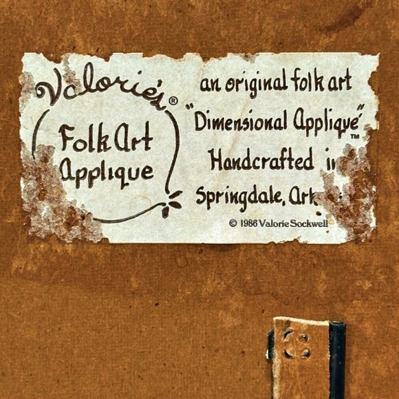 Valories Folk Art Pig Applique Framed 8 x 6" Vintage 80s I Love Christmas Cookin - Picture 7 of 9